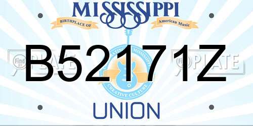 B52171Z Mississippi License Plate