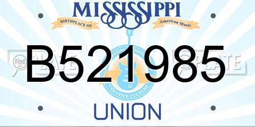 B521985 Mississippi License Plate