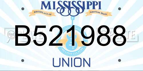B521988 Mississippi License Plate