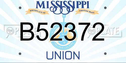 B52372 Mississippi License Plate