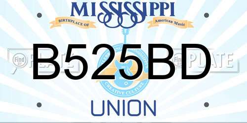 B525BD Mississippi License Plate