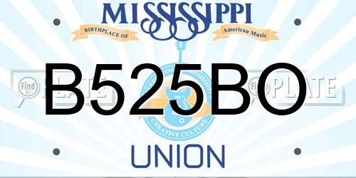 B525BO Mississippi License Plate