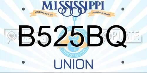 B525BQ Mississippi License Plate