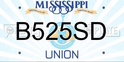 B525SD Mississippi License Plate