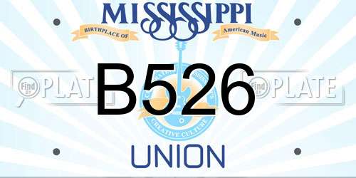 B526 Mississippi License Plate
