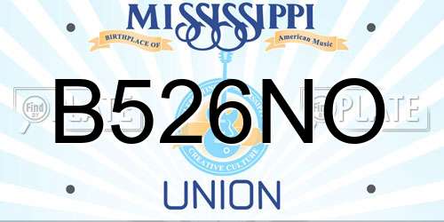 B526NO Mississippi License Plate