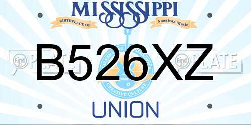 B526XZ Mississippi License Plate