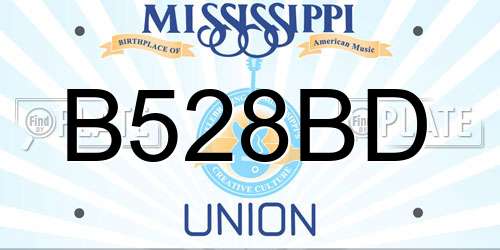 B528BD Mississippi License Plate