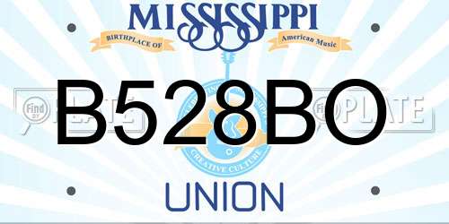 B528BO Mississippi License Plate