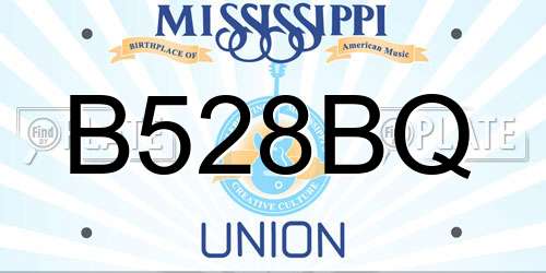 B528BQ Mississippi License Plate