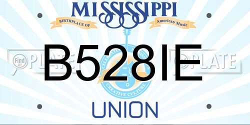 B528IE Mississippi License Plate