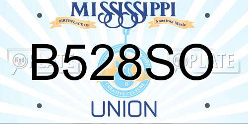 B528SO Mississippi License Plate