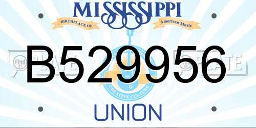 B529956 Mississippi License Plate