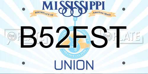 B52FST Mississippi License Plate