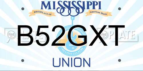 B52GXT Mississippi License Plate