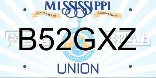 B52GXZ Mississippi License Plate
