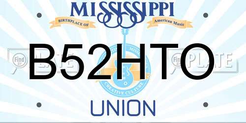 B52HTO Mississippi License Plate