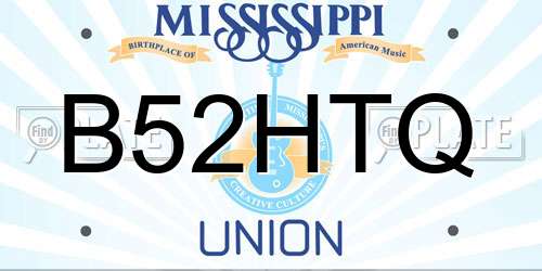 B52HTQ Mississippi License Plate