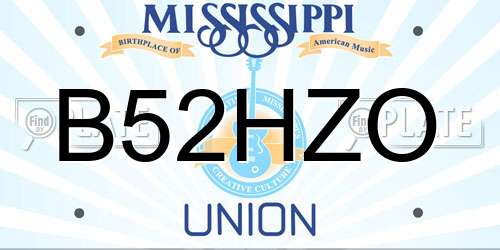 B52HZO Mississippi License Plate