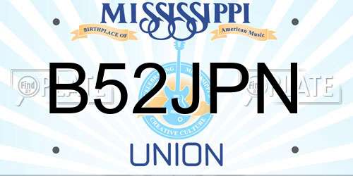 B52JPN Mississippi License Plate