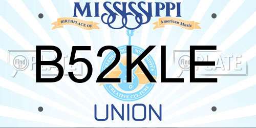 B52KLE Mississippi License Plate