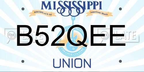 B52QEE Mississippi License Plate