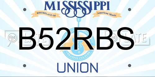 B52RBS Mississippi License Plate