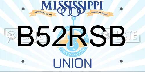 B52RSB Mississippi License Plate