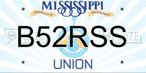 B52RSS Mississippi License Plate