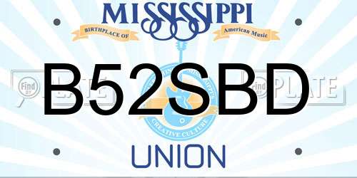 B52SBD Mississippi License Plate