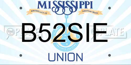 B52SIE Mississippi License Plate