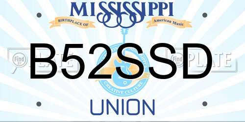 B52SSD Mississippi License Plate