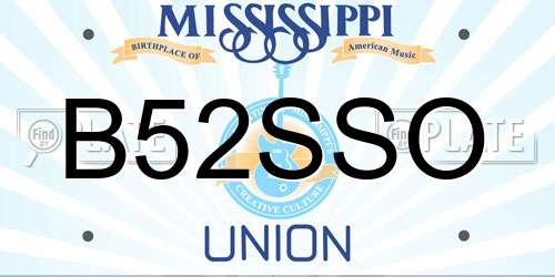 B52SSO Mississippi License Plate