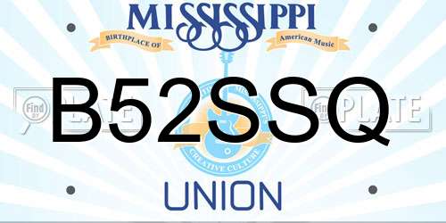 B52SSQ Mississippi License Plate