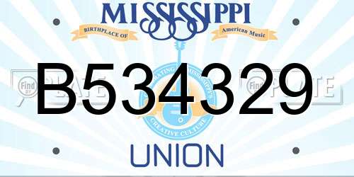 B534329 Mississippi License Plate