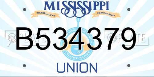 B534379 Mississippi License Plate