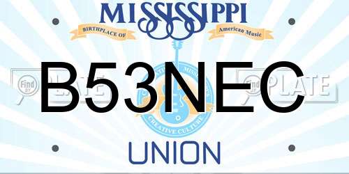 B53NEC Mississippi License Plate