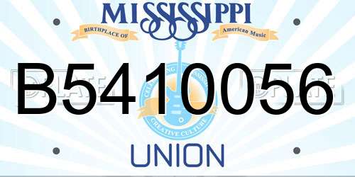 B5410056 Mississippi License Plate