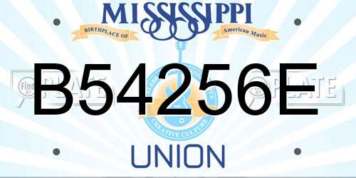 B54256E Mississippi License Plate