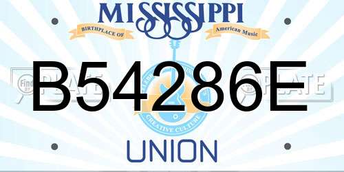 B54286E Mississippi License Plate