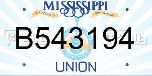 B543194 Mississippi License Plate