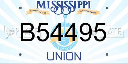 B54495 Mississippi License Plate