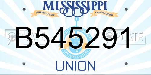 B545291 Mississippi License Plate