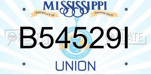 B54529I Mississippi License Plate