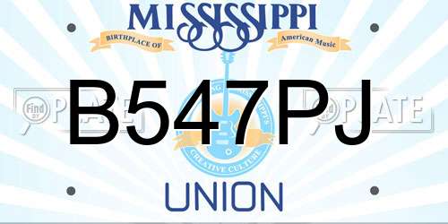 B547PJ Mississippi License Plate
