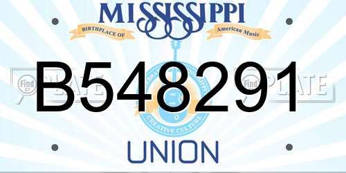 B548291 Mississippi License Plate