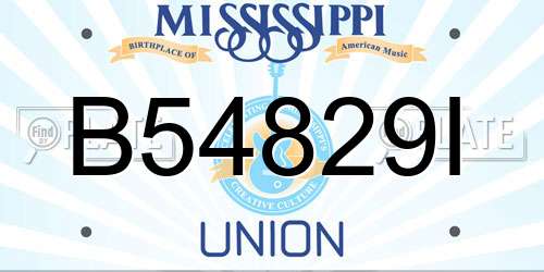B54829I Mississippi License Plate