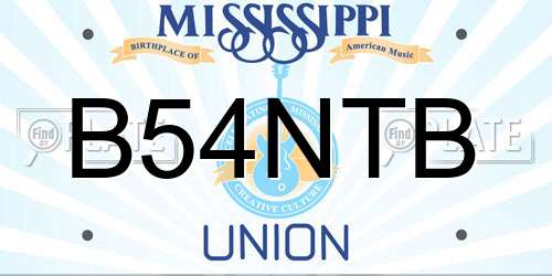 B54NTB Mississippi License Plate