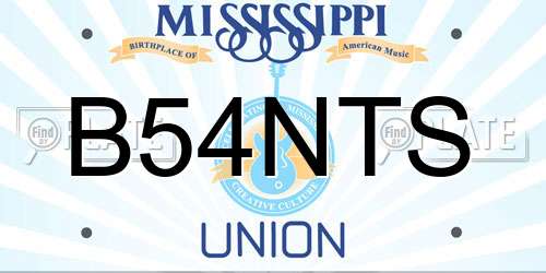 B54NTS Mississippi License Plate