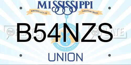 B54NZS Mississippi License Plate